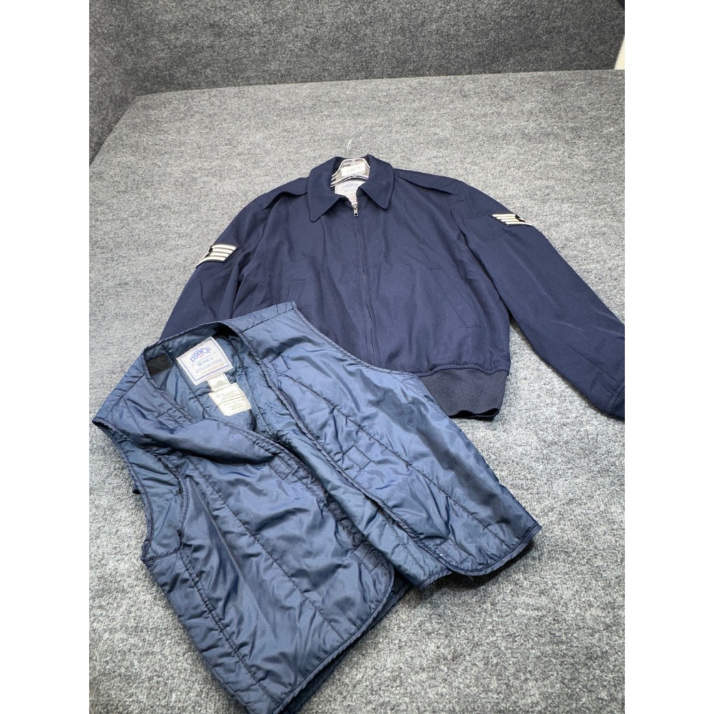 Vintage USAF DSCP Jacket Mens 42 Short Blue Military Bomber Lightweight Liner